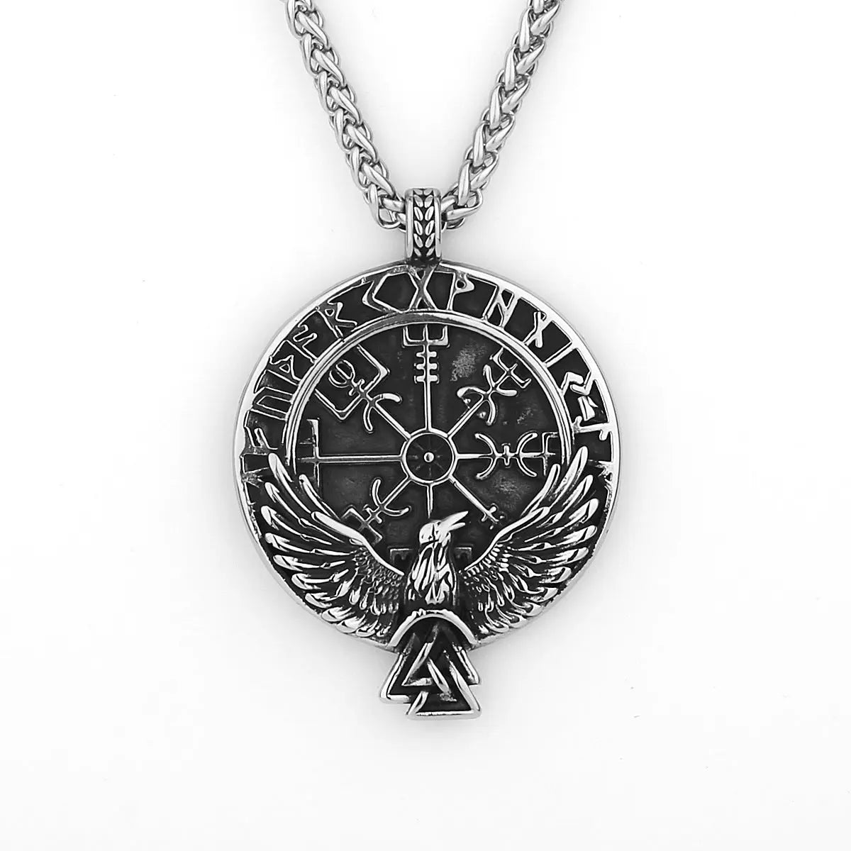 Odin's Raven Viking Runes Pendant