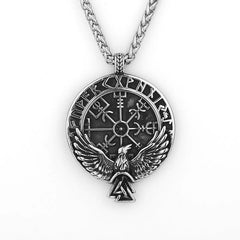 Odin's Raven Viking Runes Pendant