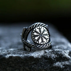 Viking Helm of Awe Compass Ring
