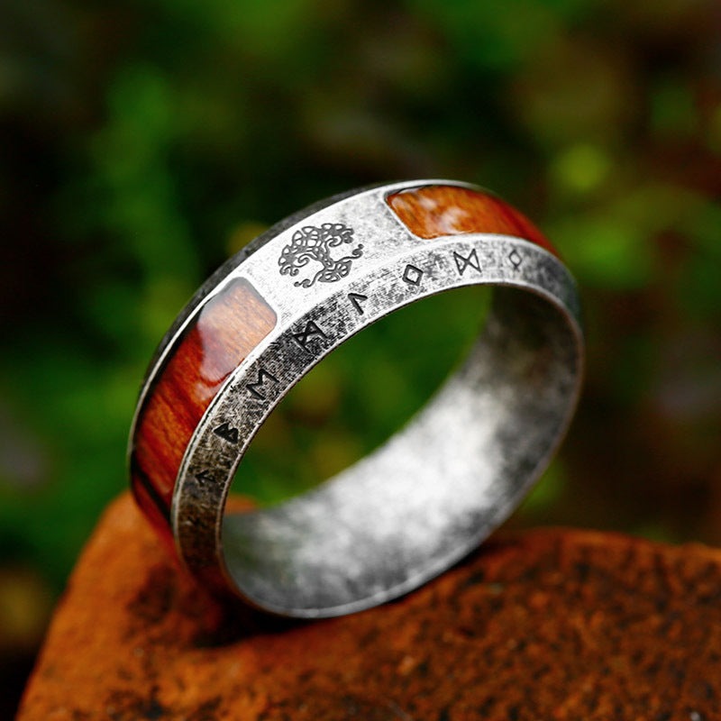 Yggdrasil Tree of Life Viking Runes Ring