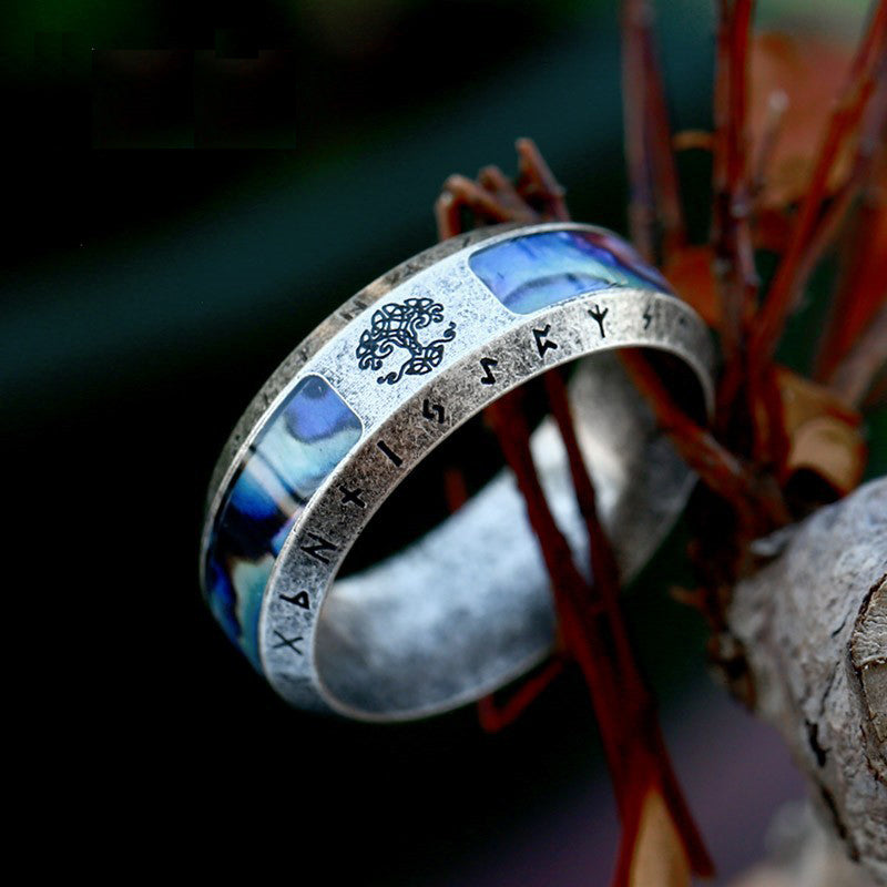 Yggdrasil Tree of Life Viking Runes Ring